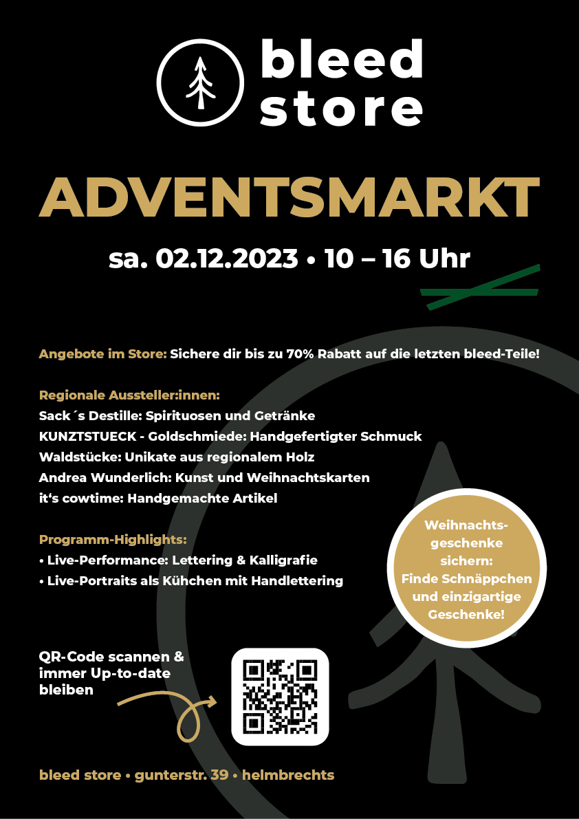 Flyer Adventsmarkt im bleedstore